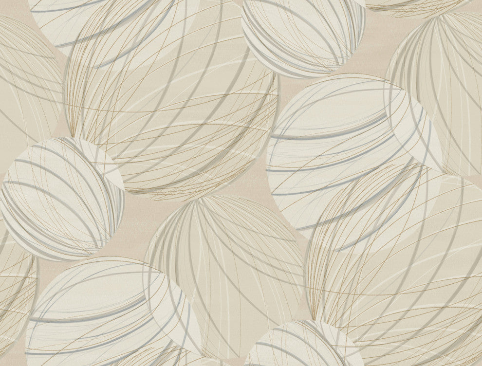 Taupe Floating Lanterns Wallpaper