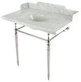 Kingston Brass LMS3622M86 36" Carrara Marble Console Sink, Legs