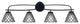Cavella 4 Light Bath Bar, Matte Black Finish, 7" Diamond Ice Art Glass