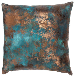 Equilibrium 22x22 Linen Blend Fabric Throw Pillow, Teal Bronze