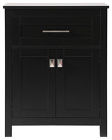24" Wide Bathroom Storage Freestanding Cabinet, Black