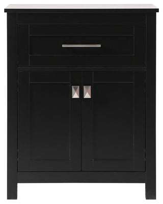 24" Wide Bathroom Storage Freestanding Cabinet, Black