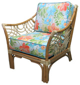 Bali Arm Chair in Natural, Midnight Fabric