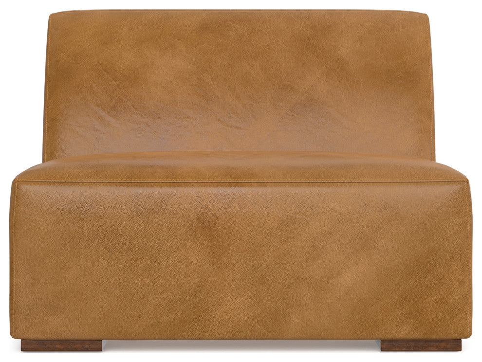Rex Center Armless Sofa Module in Genuine Leather