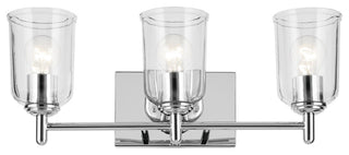 Shailene 21" 3-Light Vanity Light With Clear Glass, Chrome