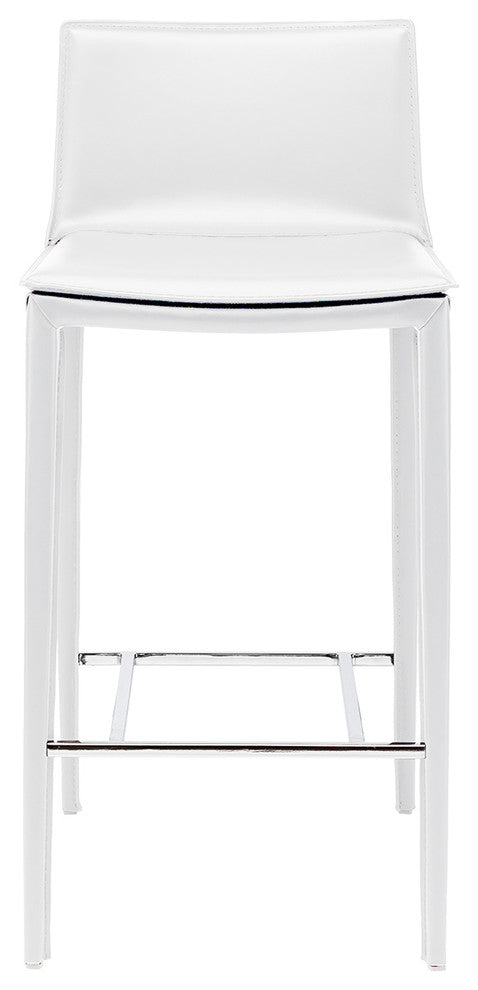 Leather Bar Stool, Palma Bar Stool, Modern Contemporary Bar Stool, White