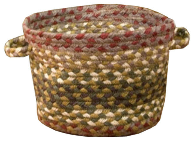 Olive, Burgundy and Gray Utility Basket, 12"x8.5"