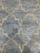 BLUE / SILVER Contemporary Tiled Agra Area Rug