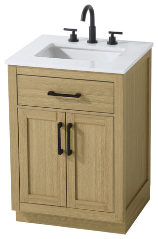 Home Living 24" Single Bathroom Vanity, Honey Brown