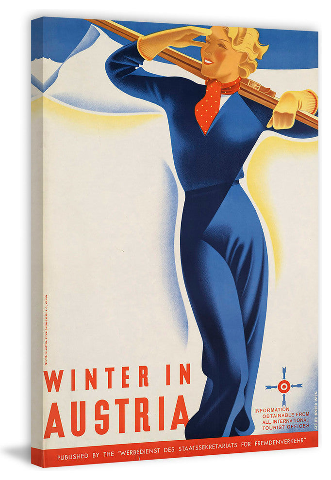 "Austria Winter" Painting Print on Wrapped Canvas, 12"x18"