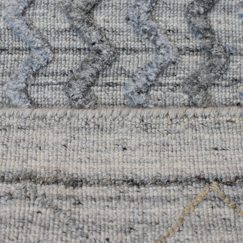 HAND WOVEN FLAT WEAVE KILIM POLYESTER RUG-Rectangle,Gray Multicolor,Contemporary, [Rectangle] 4'x6'