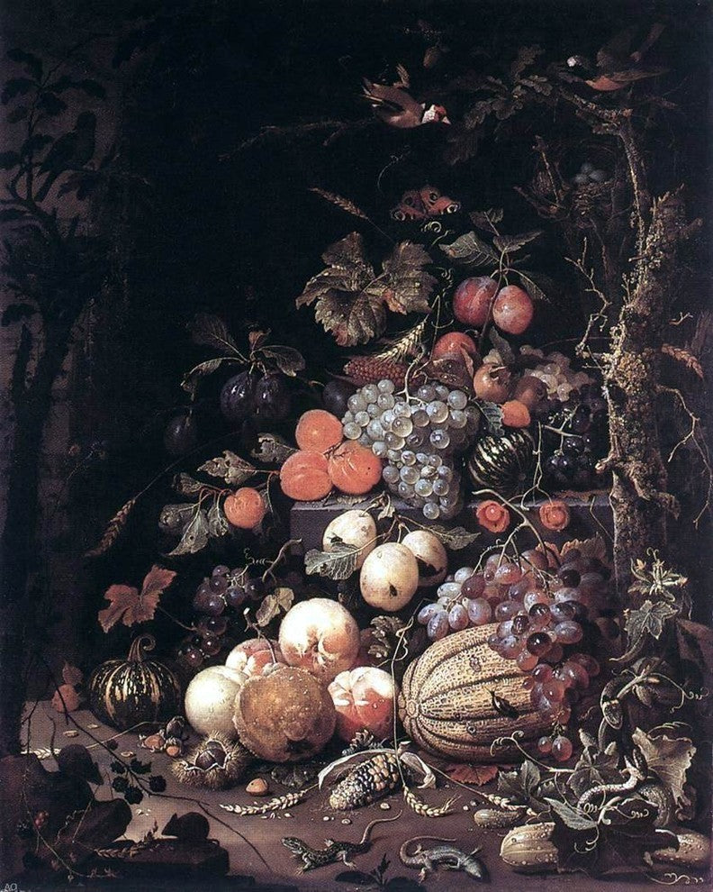 Abraham Mignon StillLife Premium Canvas Print