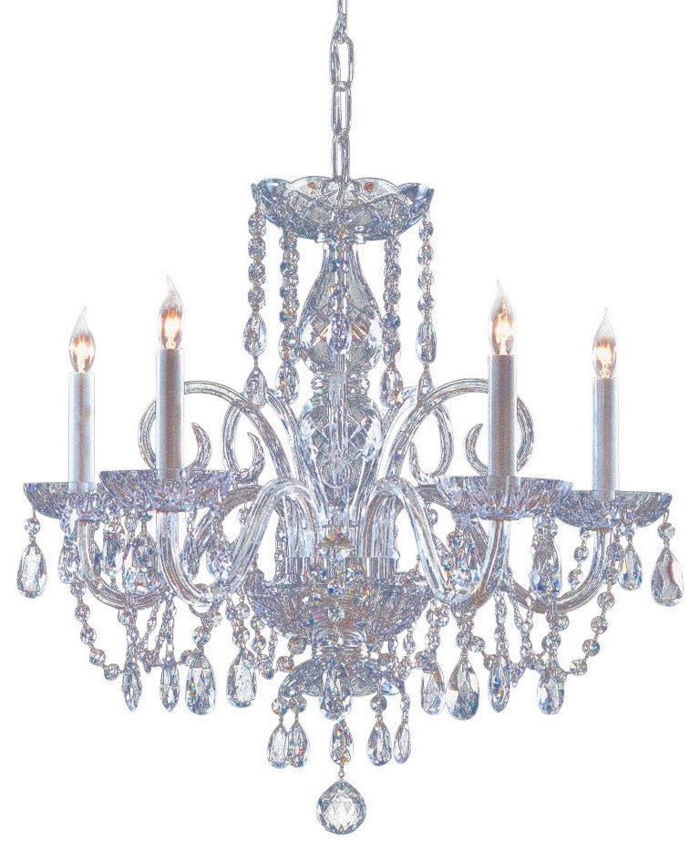 Crystorama 1005CHCLSAQ Five Light Chandelier Traditional Crystal