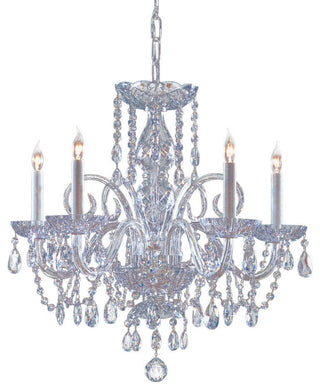 Crystorama 1005CHCLSAQ Five Light Chandelier Traditional Crystal