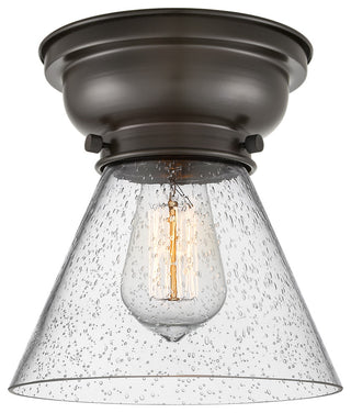 Large Cone 1-Light Flush Mount, Oil Rubbed Bronze, Seedy
