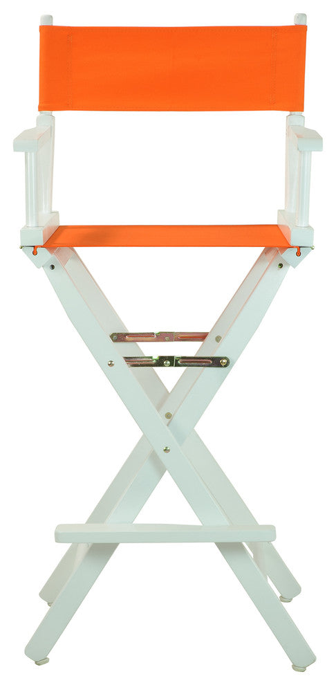030" Director's Chair White Frame-Tangerine Canvas