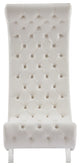 Crescent Velvet Upholstered Rounded Accent Chair, Cream