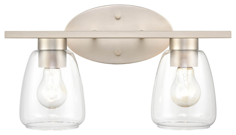 2 Light 16" Satin Nickel Bathroom Vanity Light