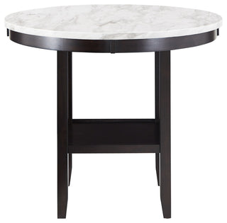 Balmforth White Faux Marble Round Table - 42" Counter Height Table