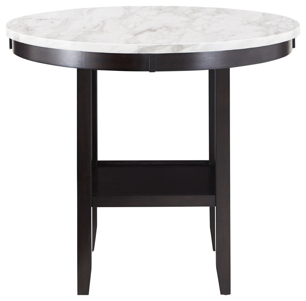Balmforth White Faux Marble Round Table - 42" Counter Height Table