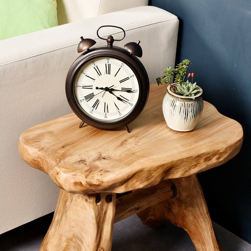 Natural Wood Indoor/Outdoor Stool Cedar Garden Bench