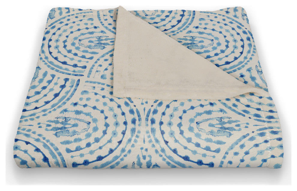 Watercolor Arcs 50 x 60 Coral Fleece Blanket