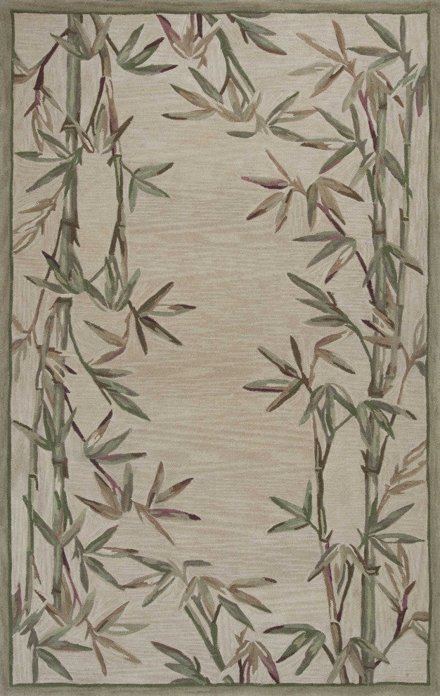 HomeRoots 7' x 9' Wool Ivory Area Rug