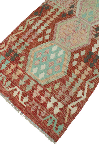 Sun Faded Flatweave Ronna Red/Ivory Runner, 2'9x9'7