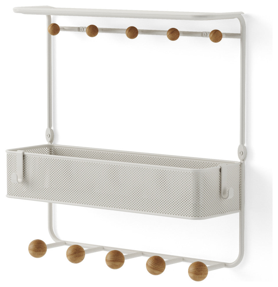 Umbra Estique Shelf With Hooks White