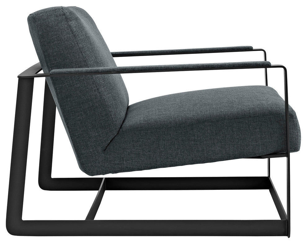 Modern Gray Seg Upholstered Fabric Accent Chair