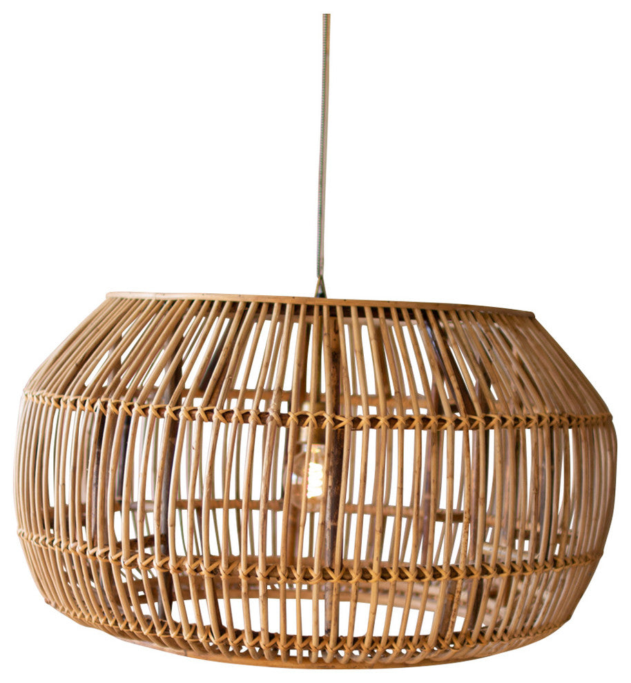 Large Round Bamboo Pendant Light