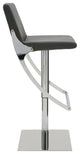 Swing Adjustable Barstool by Nuevo Living, Grey