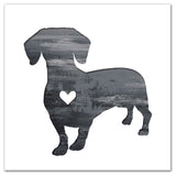 Designs Direct Creative Group Ink Silhouette Dachshund 16x16 Canvas Wall Art