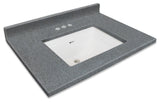 Transolid Charlotte 49"x22" Single Bowl Vanity Top, Midnight Chrome