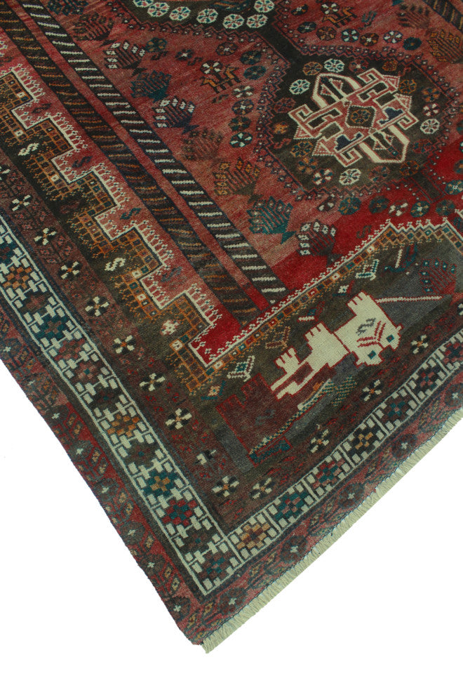Fine Vintage Distressed Brisenia Rust Rug