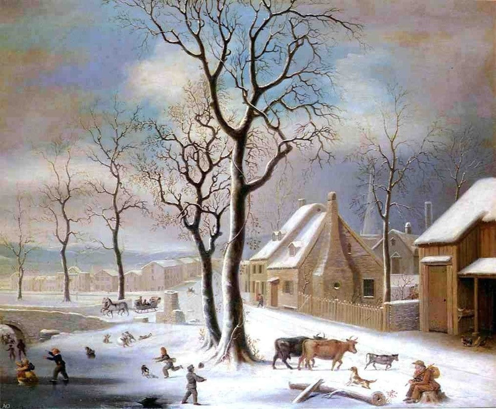 Robert Street Village in Winter Wall Decal