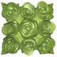 Pillow Decor - Felt Flowers in Green 17 x 17 Throw Pillow