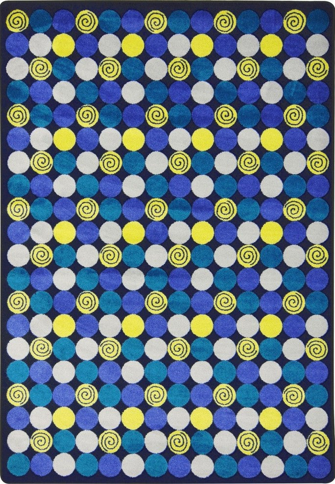 Kid Essentials Rug, Roundabout, 5'4"x7'8", Blue