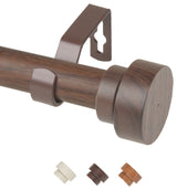 Callum 1" Diameter Curtain Rod, Dark Walnut, 170-240"