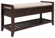 TATEUS 39" Entryway Storage Bench With Shoe Rack and Cushioned Seat, Espresso