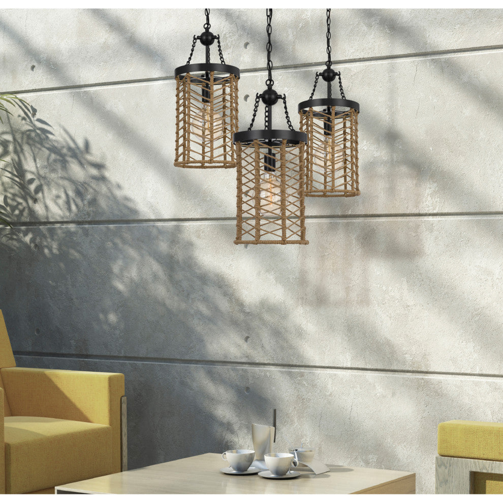 Lillington 1 Light 22" Height Black Metal Pendant