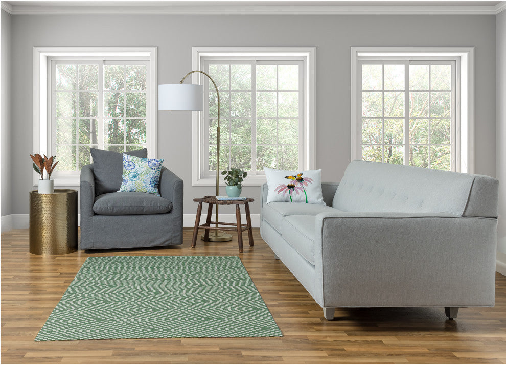 Lifeflor Diamond Spring Chenille Rug, Muted Green, 4'x6'