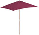 vidaXL Outdoor Parasol with Wooden Pole 59.1"x78.7" Bordeaux Red
