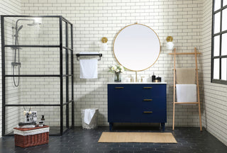 Home Living 42" Bathroom Vanity, Blue With Backsplash