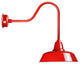 16" Farmhouse LED Wall Light With Sleek Arm, Red
