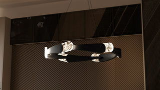 Quoizel PCSAF2834 Saffron 34"W LED Abstract Ring Chandelier - Matte Black