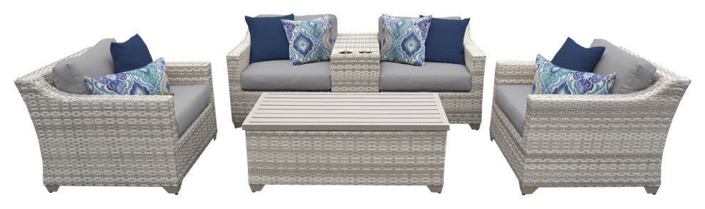 Fairmont 6 Piece Outdoor Wicker Patio Furniture Set 06d