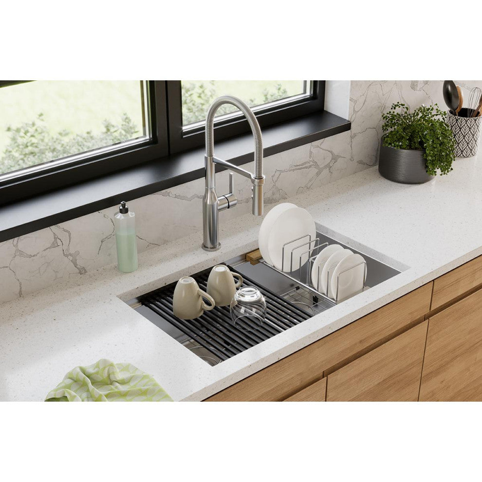 ECTRUAQ31169TWC Elkay Crosstown 18 Gauge Workstation Stainless Steel Sink Kit