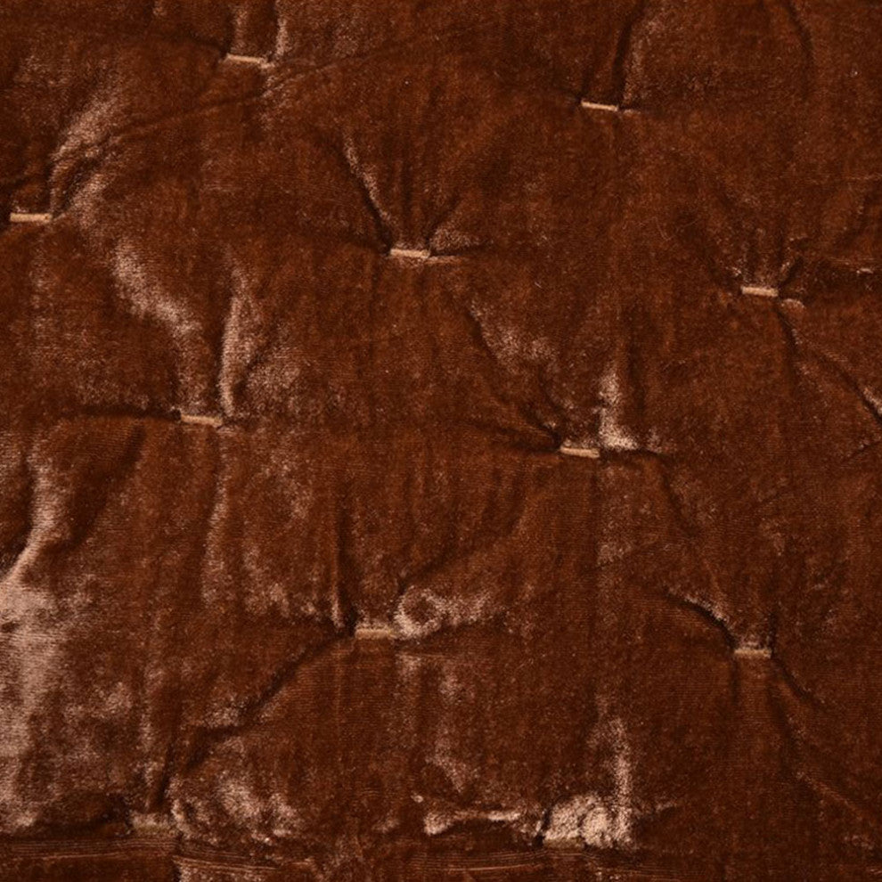 3-Piece HiEnd Accents Stella Faux Silk Velvet Quilt Set, Copper Brown, King