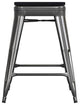 Cierra Set of 4 Commercial 24" High Backless Metal Indoor Counter Stools, Black/Black